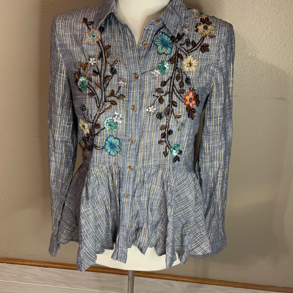 Anthropologie HD in Paris button up shirt XS